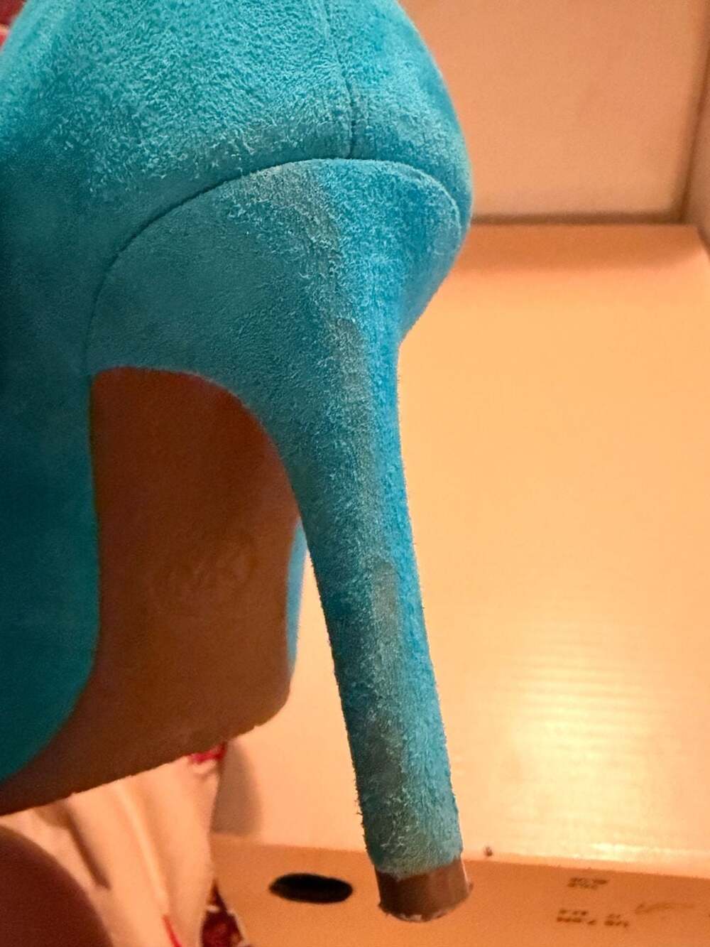 Michael Kors Teal Suede Pumps Pointed Toe Stiletto Heels Turquoise Blue MK Charm - Picture 7 of 10